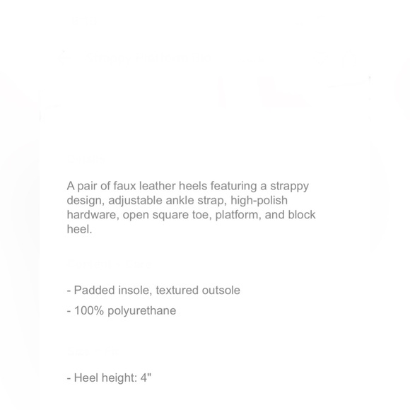 Forever21, Platform Block Heels, Black Straps W/Adjustable Ankle Strap, Sz.7 - Picture 5 of 5